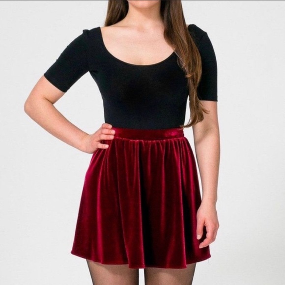American Apparel Dresses & Skirts - American Apparel Red Velvet Skirt